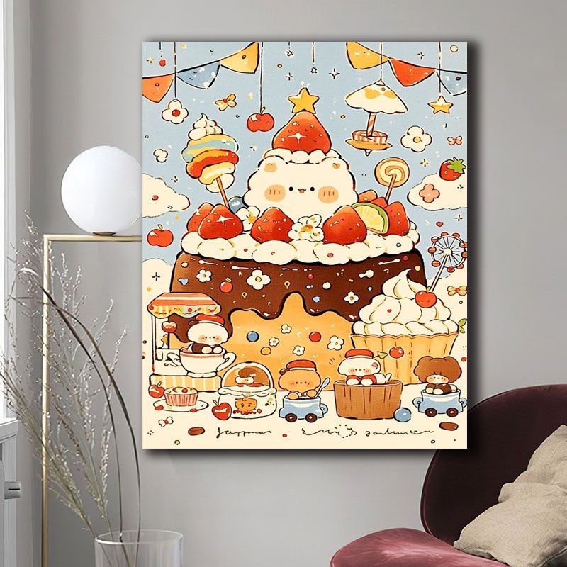 Whimsical Dessert-Themed Canvas Art Print Kalsten