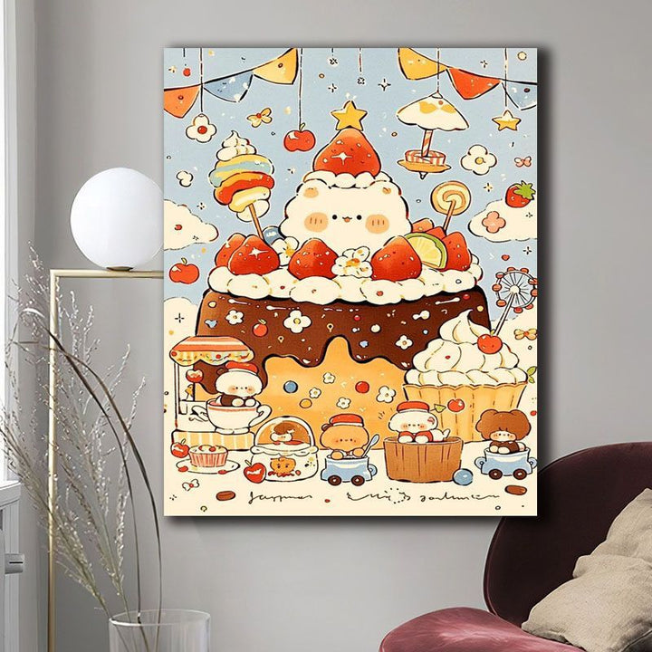 Whimsical Dessert-Themed Canvas Art Print Kalsten