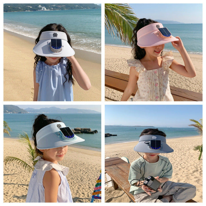 Child-Sunshade with Solar Fan and Integrated LED Lights Kalsten