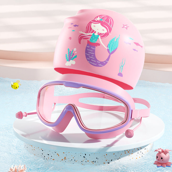 Kids Dinosaur-Themed Swim Mask and Cap Set Kalsten