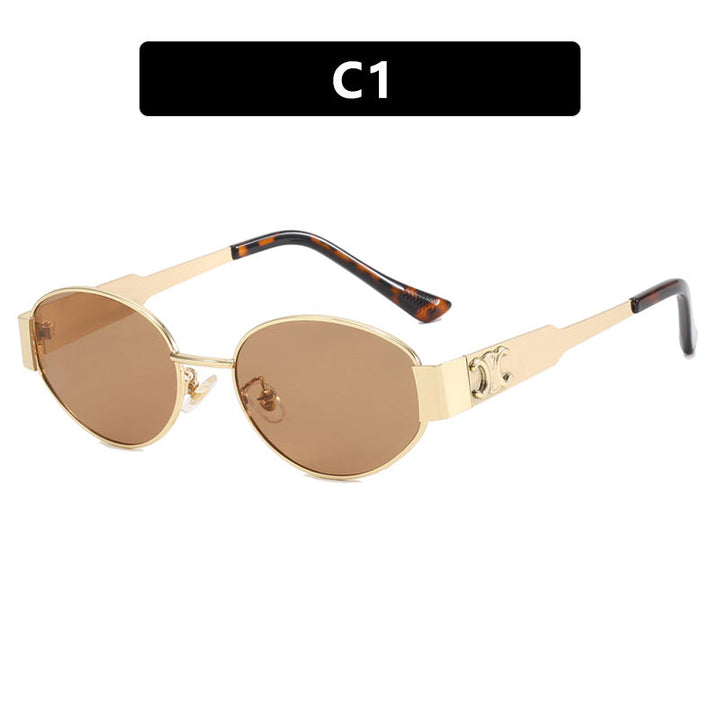 Ladies fashionable sunglasses in an elegant oval design with a sturdy metal frame Kalsten