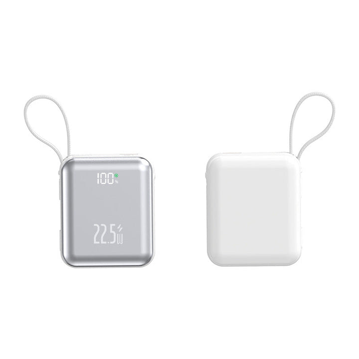Portable power bank with digital display and integrated cable management Kalsten