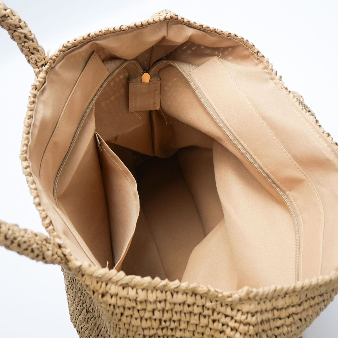 Handmade basket bag with unique fringe pendant Kalsten