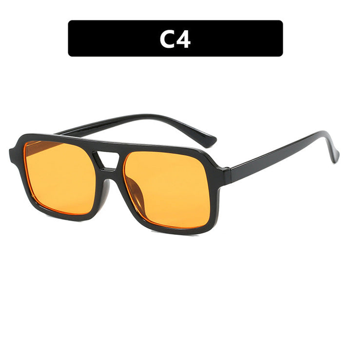 Women's fashionable square sunglasses made of transparent plastic Kalsten