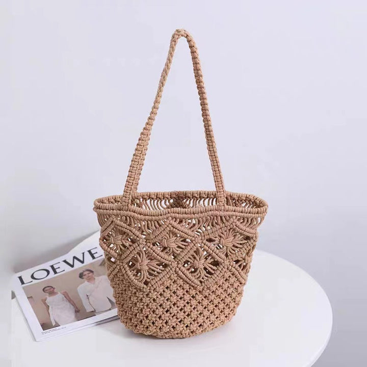 Hand-knotted synthetic fiber bag Kalsten
