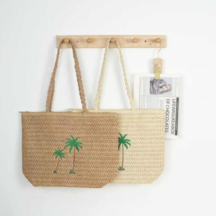 Beach bag with handcrafted palm pattern Kalsten
