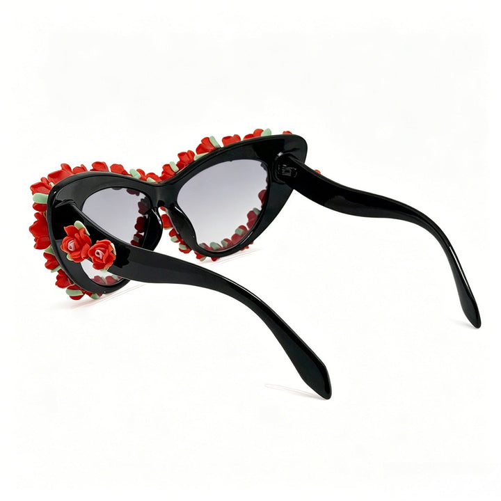 Ladies Cat-Eye Sunglasses with Floral Applications Kalsten