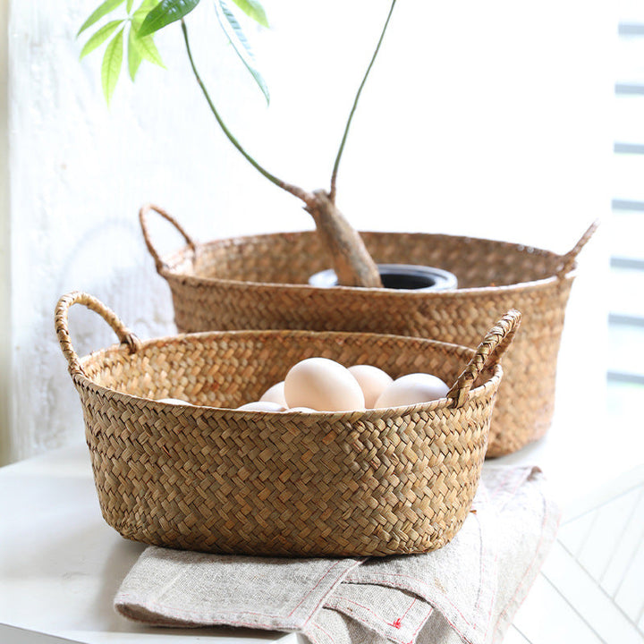 Unisex Handwoven Storage Basket with Practical Carrying Handles Kalsten