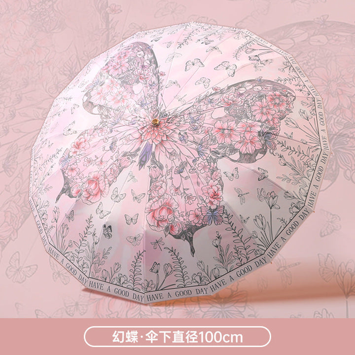 Ladies Folding Umbrella with Floral Designs Kalsten