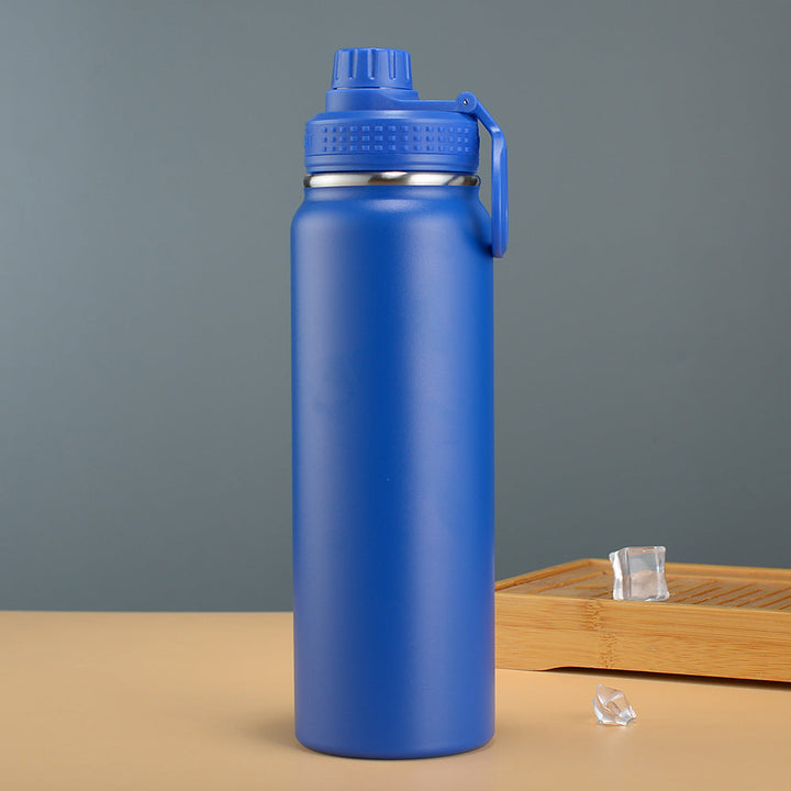 Double-Wall Vacuum Insulated Stainless Steel Wide-Mouth Water Bottle With Leakproof Screw Cap And Ergonomic Carry Handle