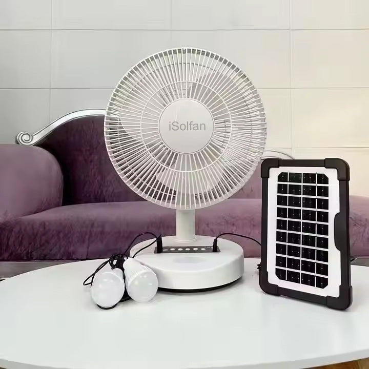 Women's portable solar-powered table fan with USB charging function Kalsten