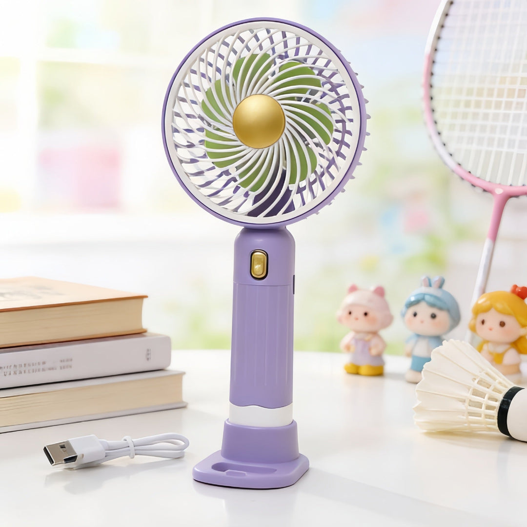 Women Portable Mini Hand Fan with USB Charging Function and Multiple Speed Levels Kalsten