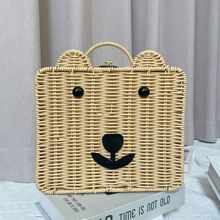 Women Handmade Basket Bag in Bear Design Kalsten