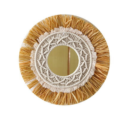 Decorative Macrame Round Wall Mirror Acalora