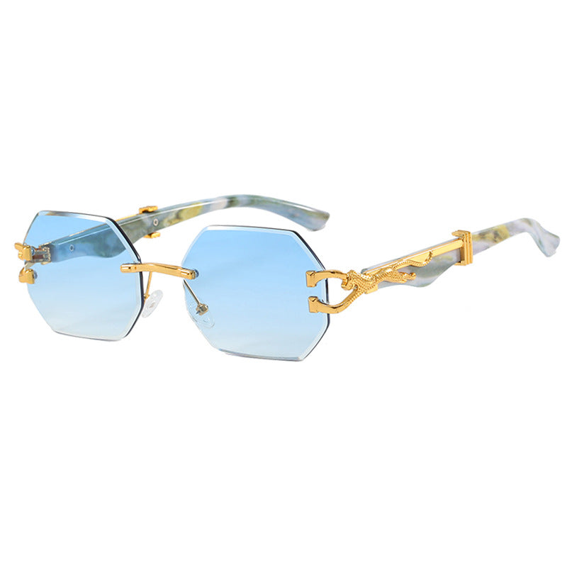 Women's fashionable sunglasses with extravagant octagonal design and golden accents Kalsten