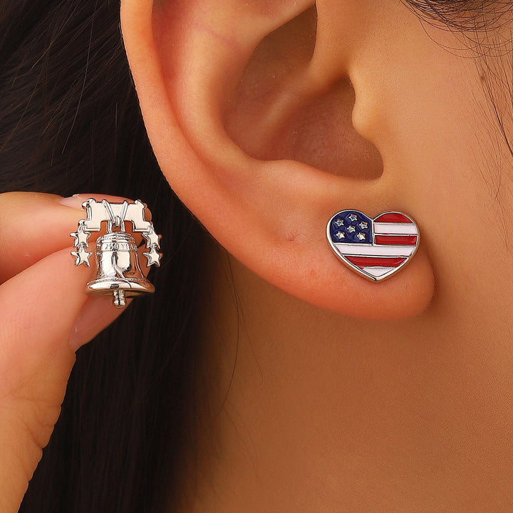 Women's nan patriotic novelty dangle hook earrings with laser-printed wooden fireworks charm Kalsten