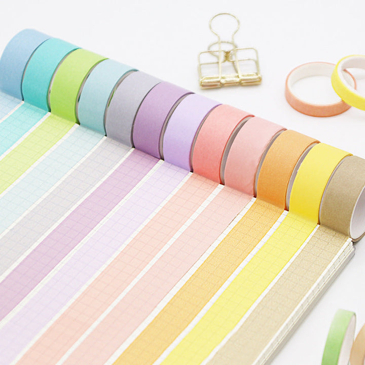 Pastel Washi Masking Tape Set Multi-Roll Assorted Widths Reusable Decorative Craft Tape