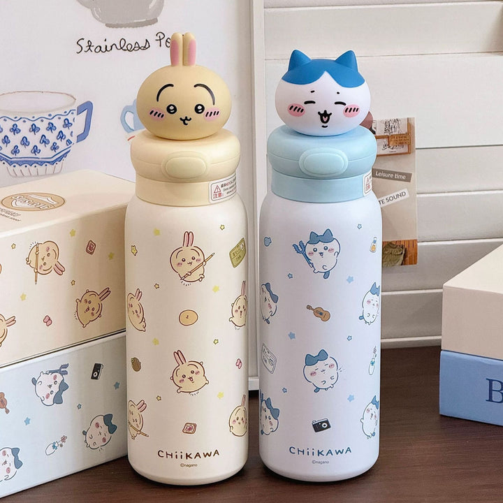 Women Stainless Steel Water Bottle with Interactive Animal Head Design Kalsten