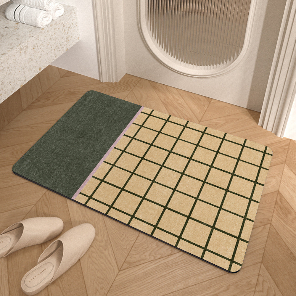 Geometric Pattern Soft Memory Foam Bath Mat Acalora