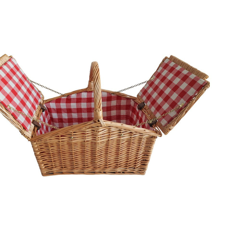 Women’s picnic basket with decorative lattice pattern and practical folding lid Kalsten