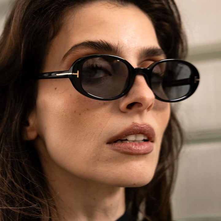 Ladies stylish oval sunglasses with golden details Kalsten