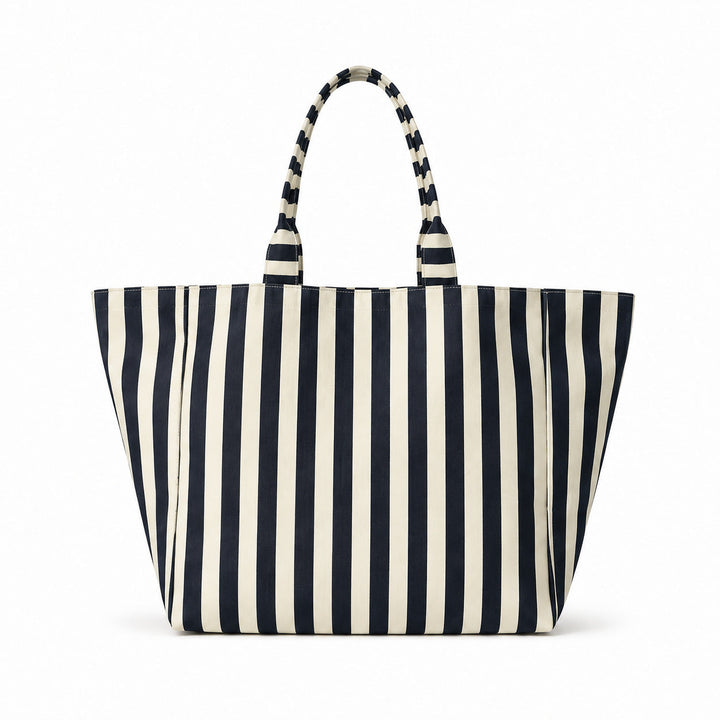 Beach bag with width, water-repellent stripes Kalsten