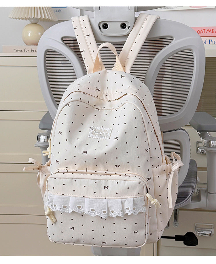 Charming Polka Dot Designer School Backpack