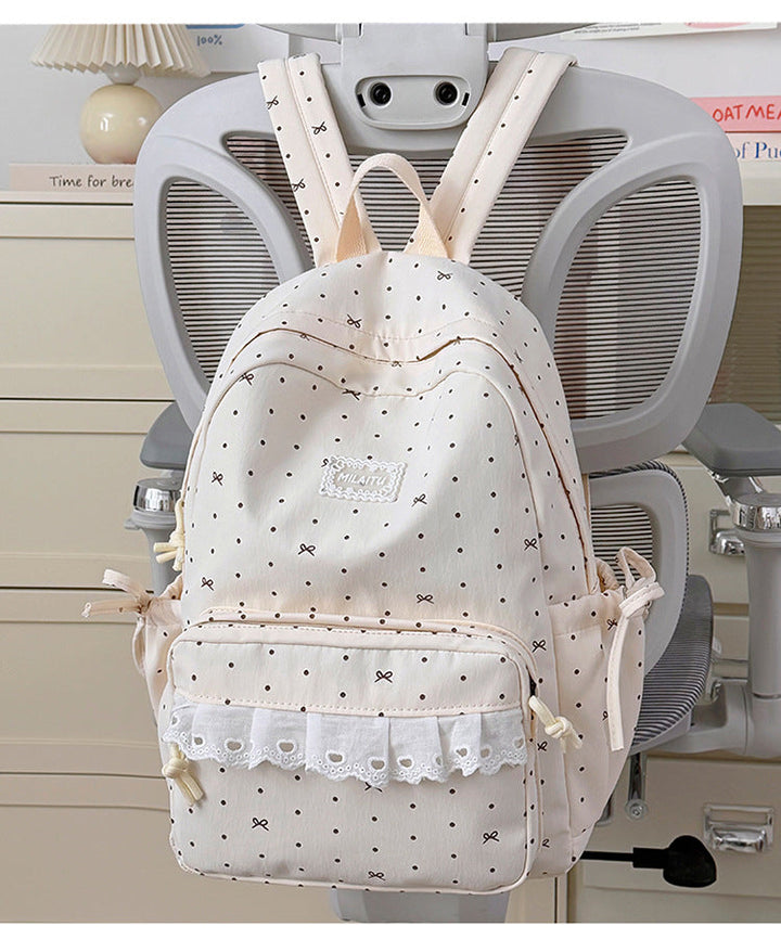 Charming Polka Dot Designer School Backpack