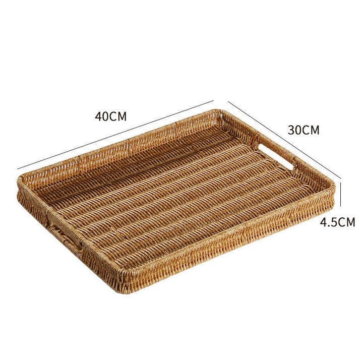 Handcrafted Rectangular Wicker Serving Tray Kalsten