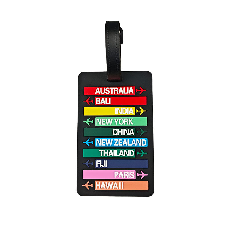 Unisex luggage tag with international travel destinations Kalsten