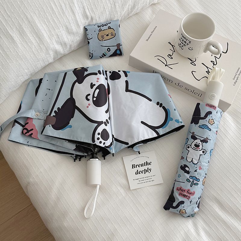 Women Folding Umbrella with Cute Animal Designs and Practical Carrying Case Kalsten