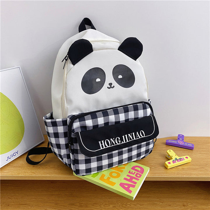 Playful Panda Cartoon School Backpack