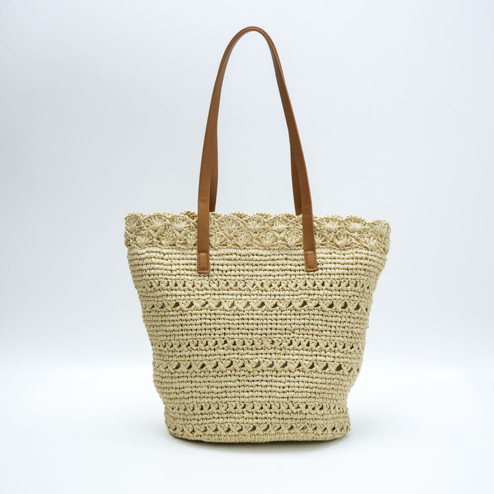 Handwoven tote bag with floral details Kalsten