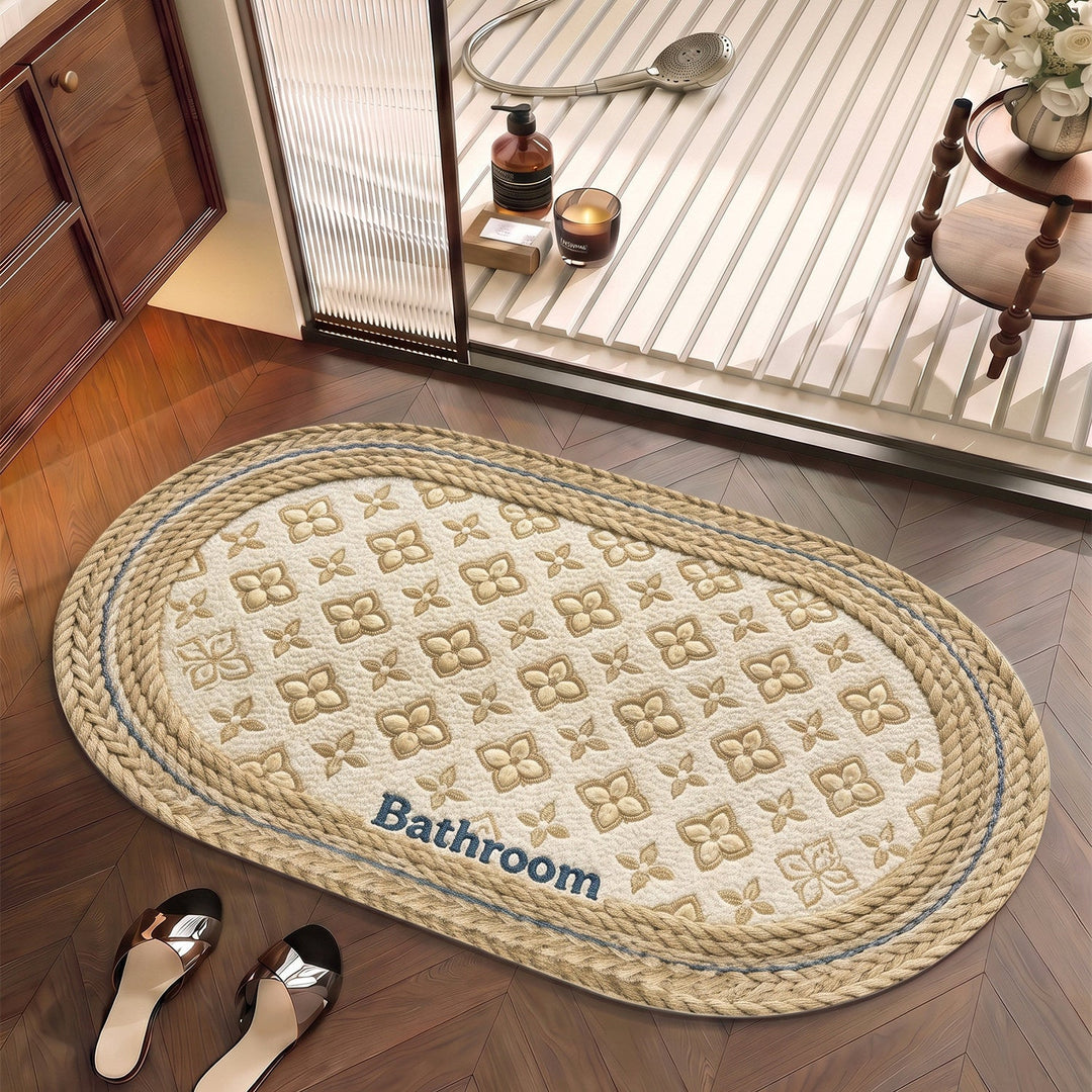 Floral Patterned Cotton Bath Mat Kalsten