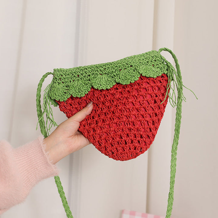 Handcrafted Shoulder Bag in Fruity Strawberry Design Kalsten