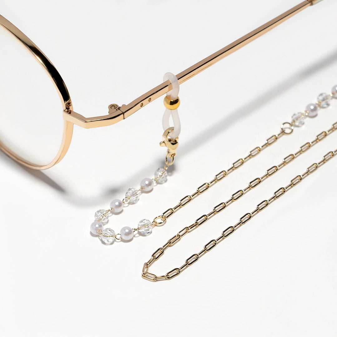 Crystal and Pearl Beaded Eyewear Chain Kalsten