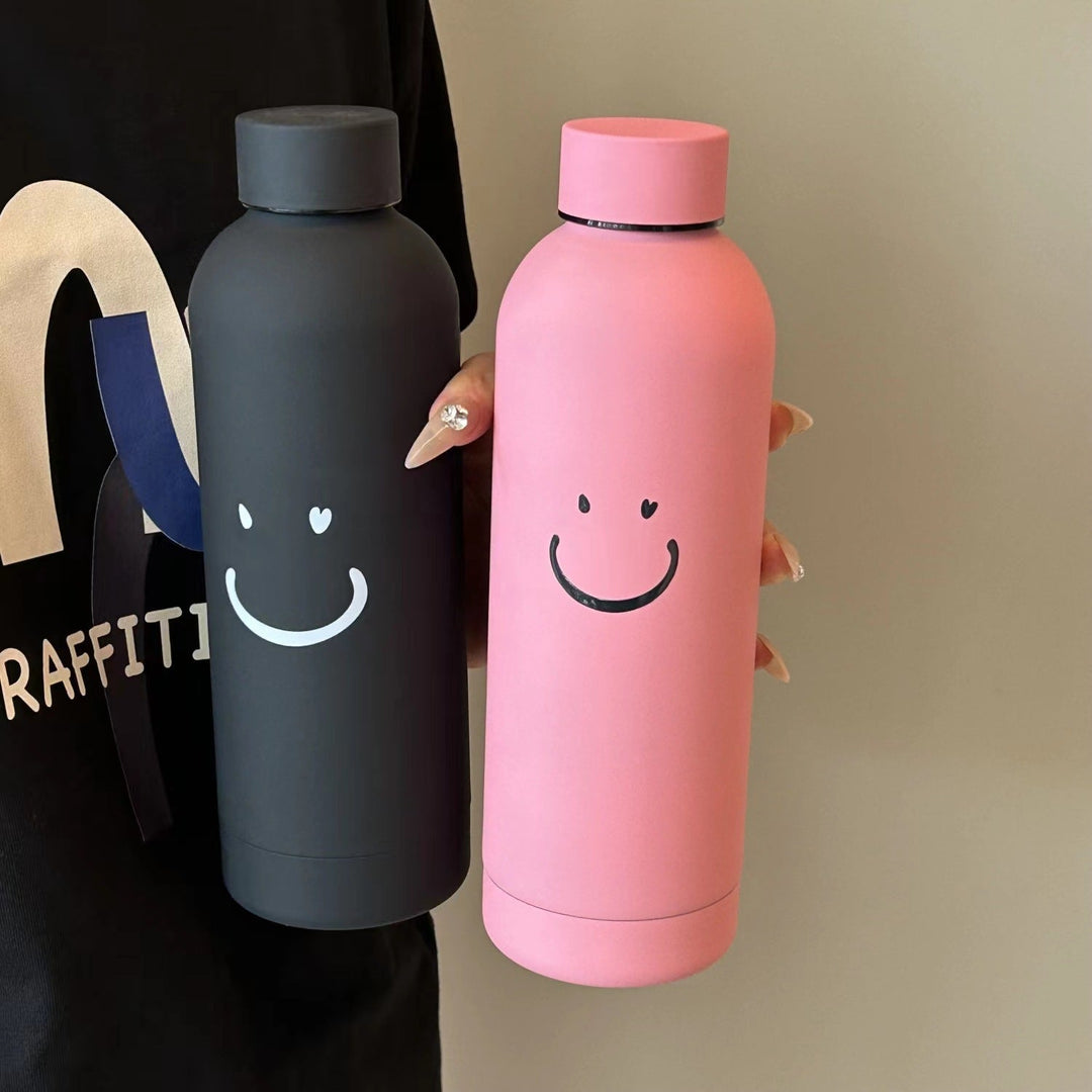 Unisex double-walled stainless steel water bottle with matte powder coating, non-slip surface and leak-proof screw cap Kalsten