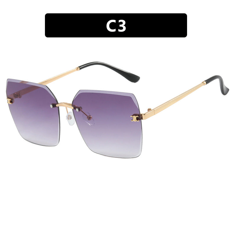 Women's square sunglasses in modern design with delicate metal frame Kalsten