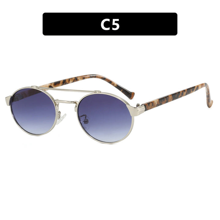 Ladies fashionable sunglasses in stylish round design with golden accents Kalsten