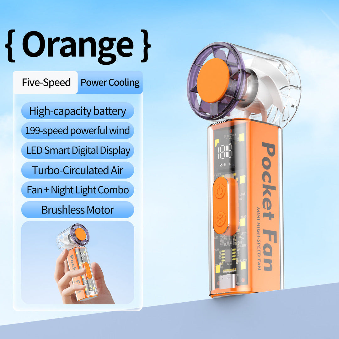 Women Portable High-Speed Mini Fan with LED Display Kalsten