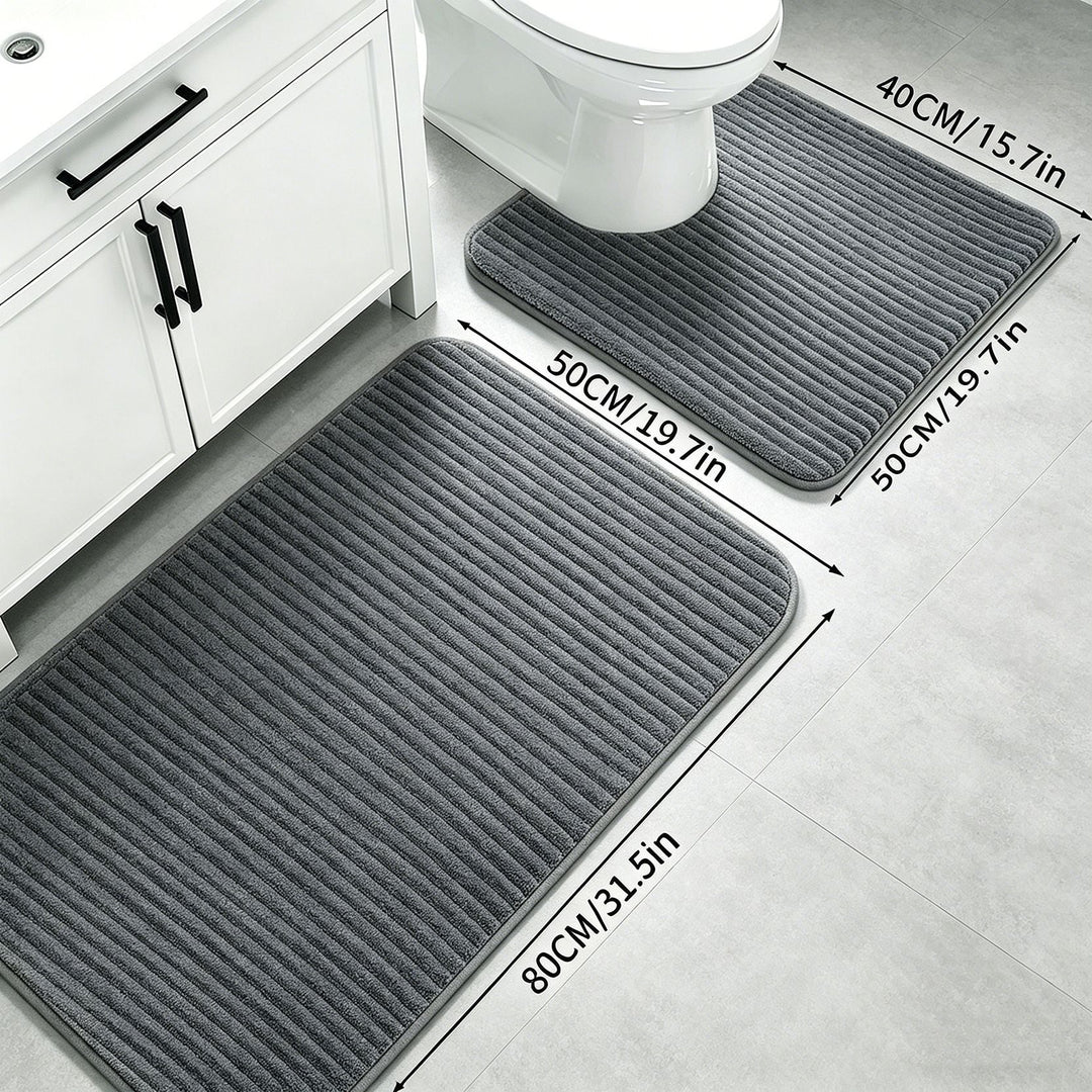 Plush Bathroom Mat Set Kalsten