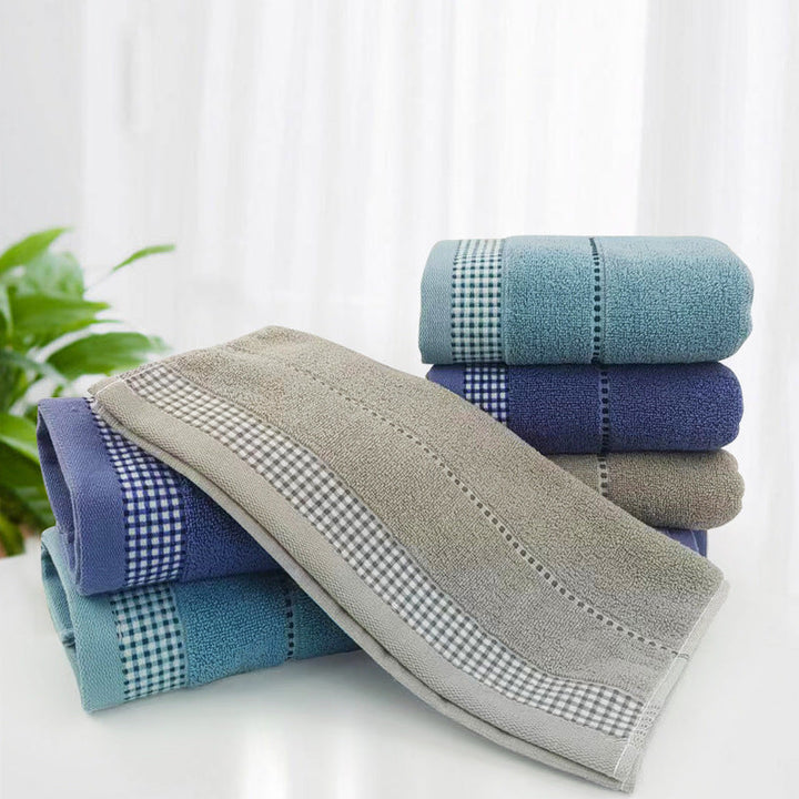 Terry Bath Towel with Fine Check Border Kalsten