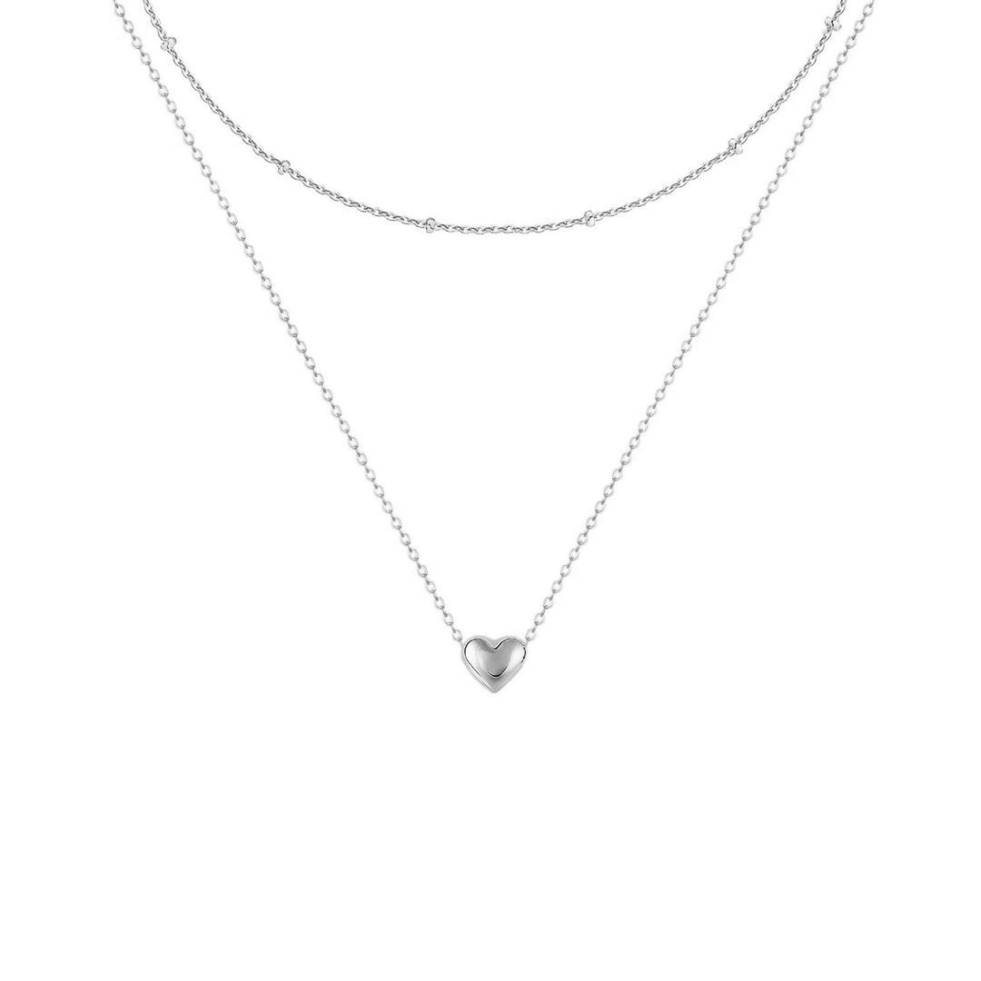 Heart Pendant Layered Necklace Kalsten