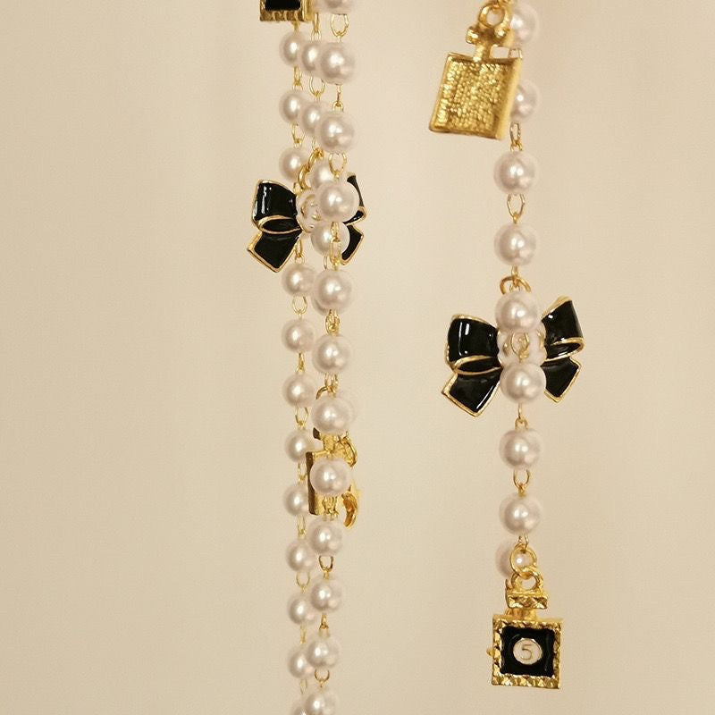 Fashionable glasses holder chain with pearls and pendants Kalsten