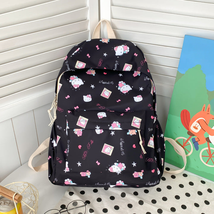 Cute Character Print School Backpack