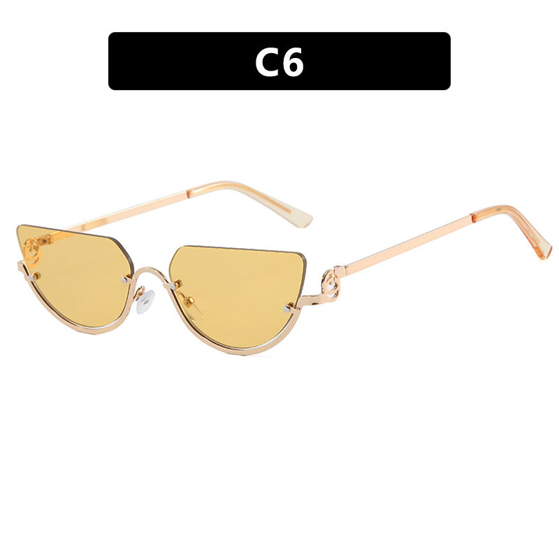 Ladies Cat-Eye Sunglasses with Gold-Colored Metal Frame and UV Protection Kalsten