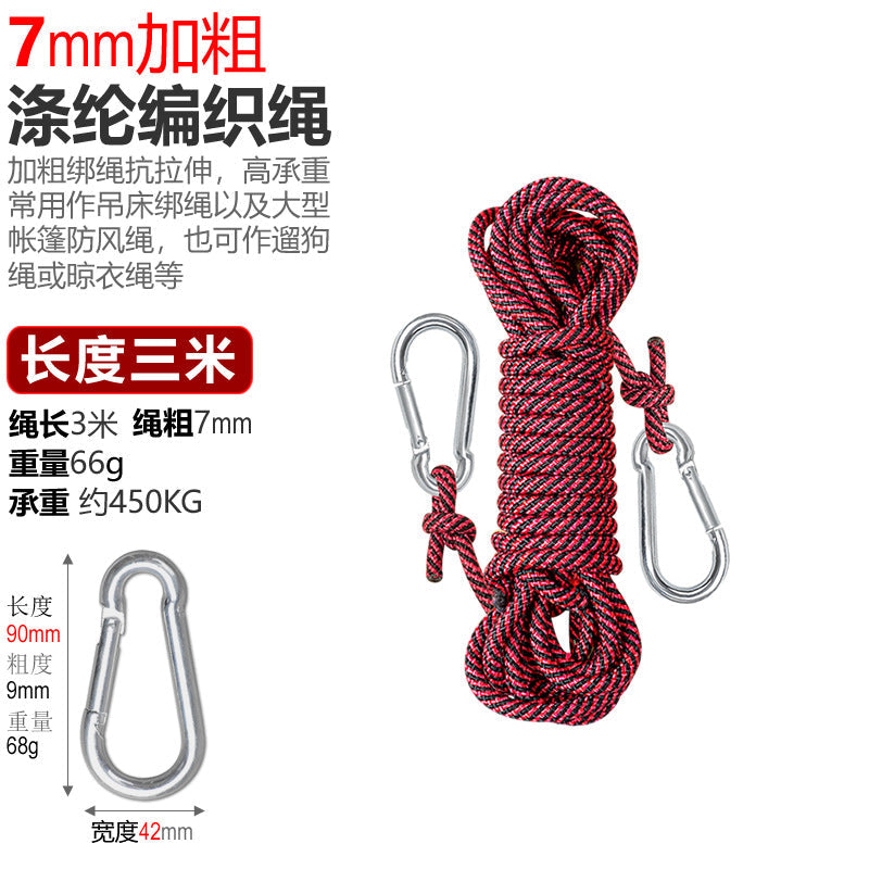 High-load abseiling rope with carabiner hook Kalsten