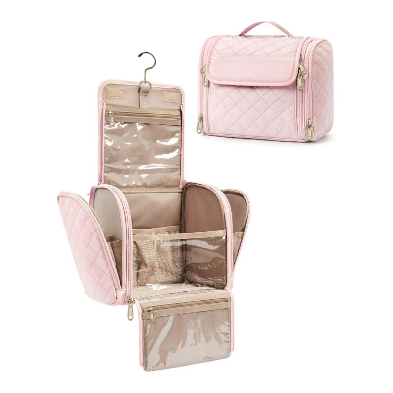 Cosmetic organizer with multiple compartments and practical hanging option Kalsten