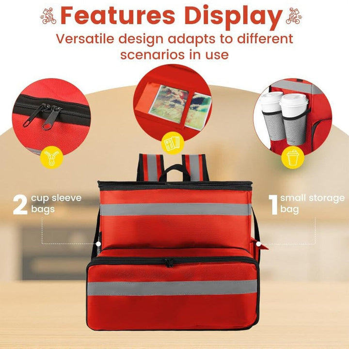 Women's Insulated Pizza Delivery Bag with Multiple Compartments and Carrying Options Kalsten