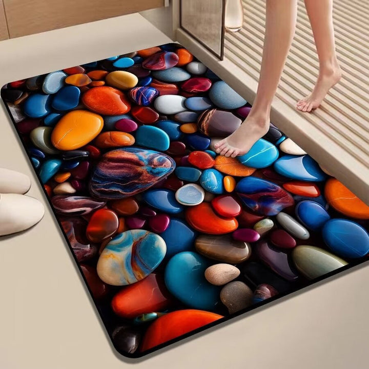 Colorful Pebble-Themed Floor Mat Kalsten
